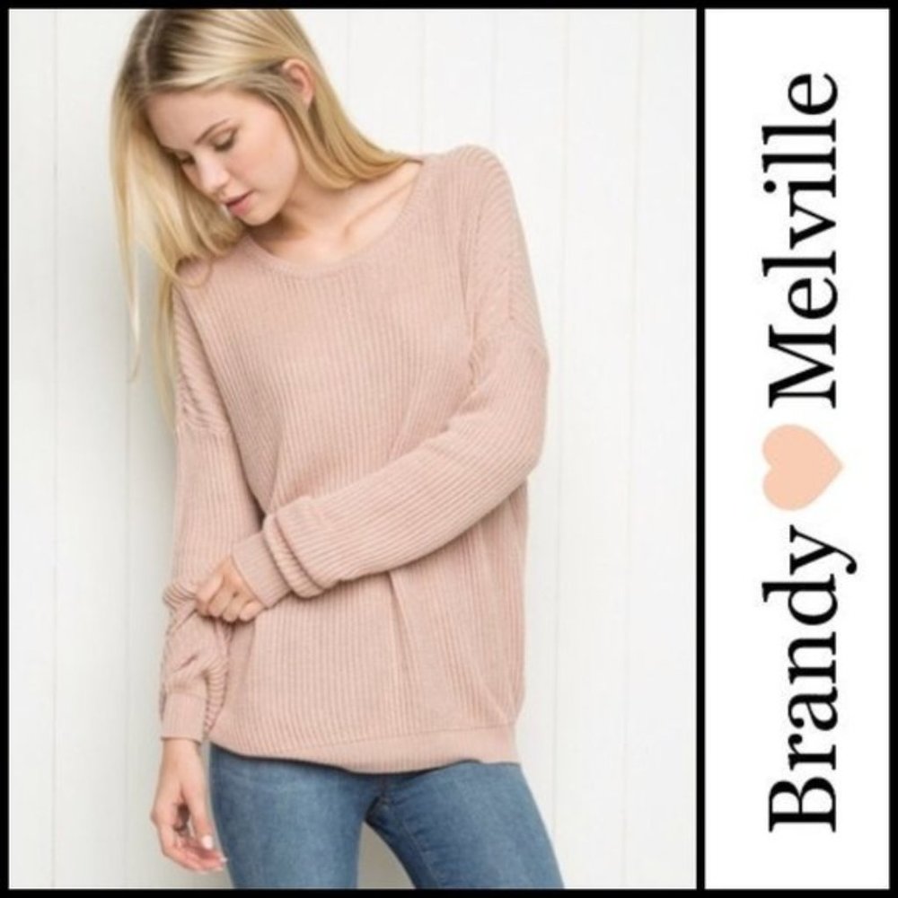 Brandy Melville Ollie Blush Pink Knit Sweater